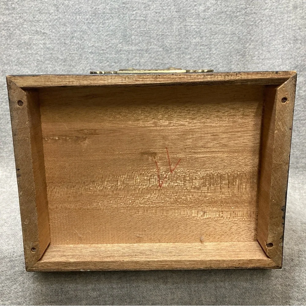 Vintage Japanese Tansu Jewelry Chest Box 4 Lined Drawers Antique Brass Hardware
